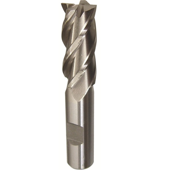 Drill America 1"x1" HSS 4 Flute Single End End Mill, Flute Length: 2" BRCF352